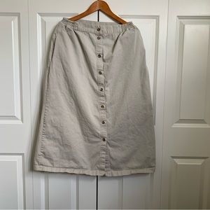 Bobbie Brooks Women’s Khaki Button Up Skirt Size 14